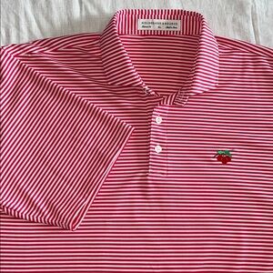 Holderness & Bourne Polo Shirt Tailored Fit Men's XL Striped Cherry